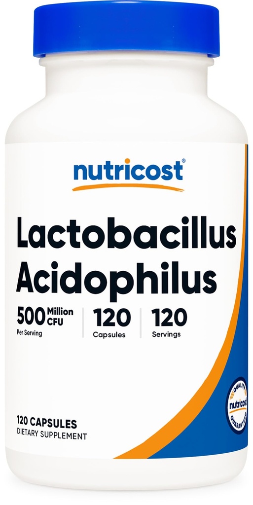 Lactobacillus Acidophilus 500 miljonit CFUd serveerimise kohta (120 kapslit)