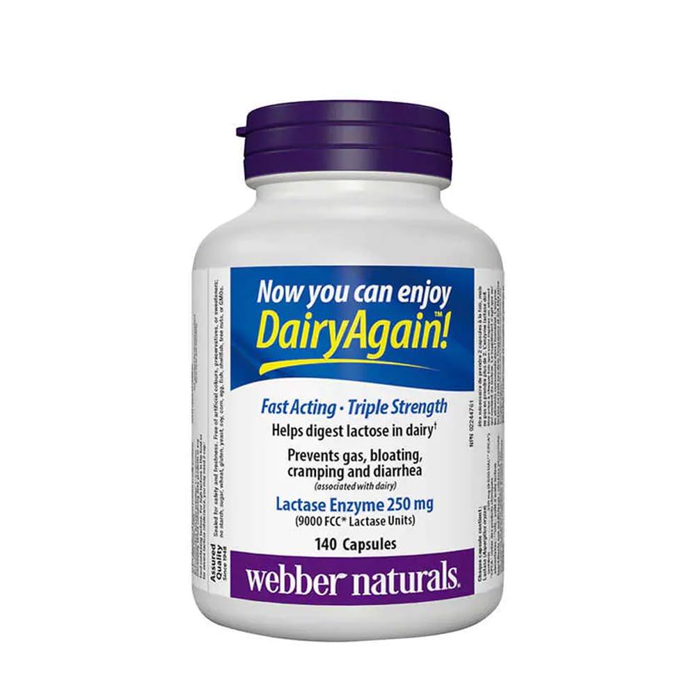 Webber Naturals Laktaas Ensüüm Täiendav tugevus 140 kapslit