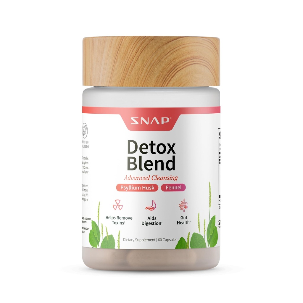 Snap Supplements Detox Cleanse Kapslid - Advanced Blend Full Body Detox & Cleanse, loputada välja toksiine, parandada seedimist ja soolestiku tervist, puhastada ja detox, lagrits ja ingveri juur (60 kapslit)