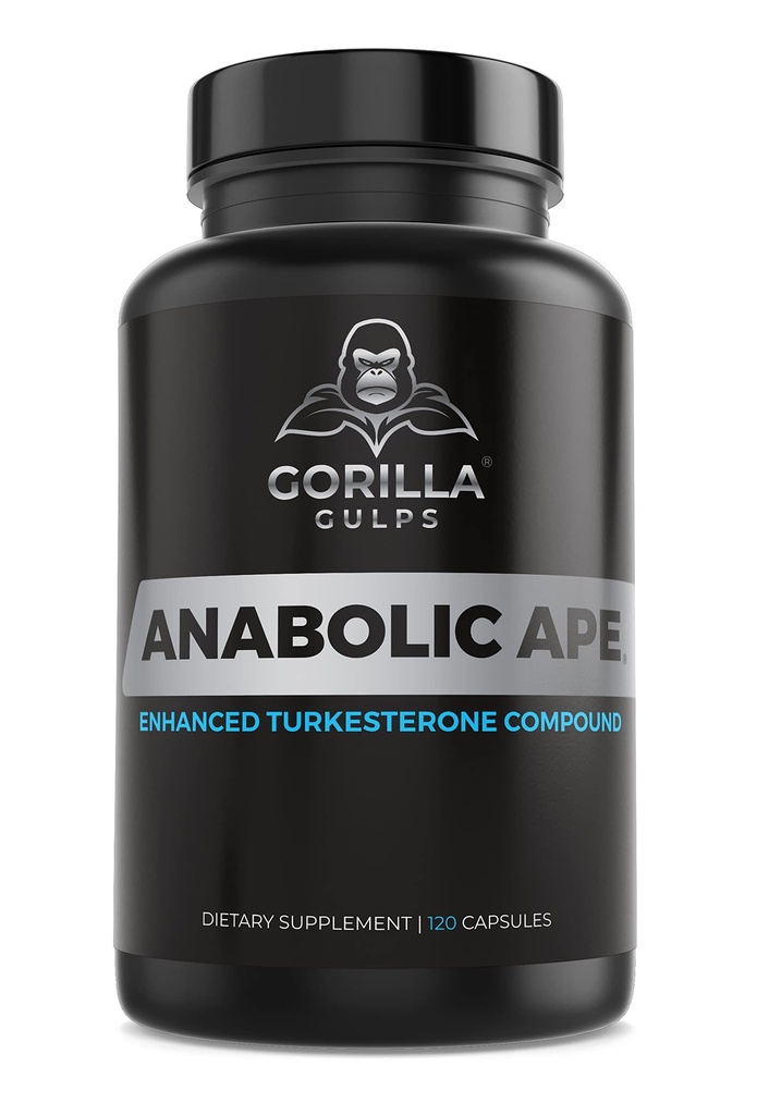 Gorilla Gulps | Anaboolne ahv – täiustatud turkesterooniühend | Turkesteroon, Creatinool-O-Fosfate, Ashwagandha, Bioperine | Lab Testitud | 120 Vegankapslit | Max Tugevus