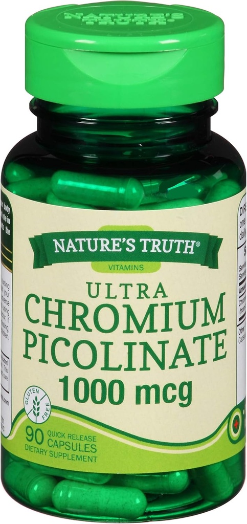 Nature's Truth Ultra Chromium Picolinate 1000 mcg Quick release kapslid - 90 ct, Pack of 2