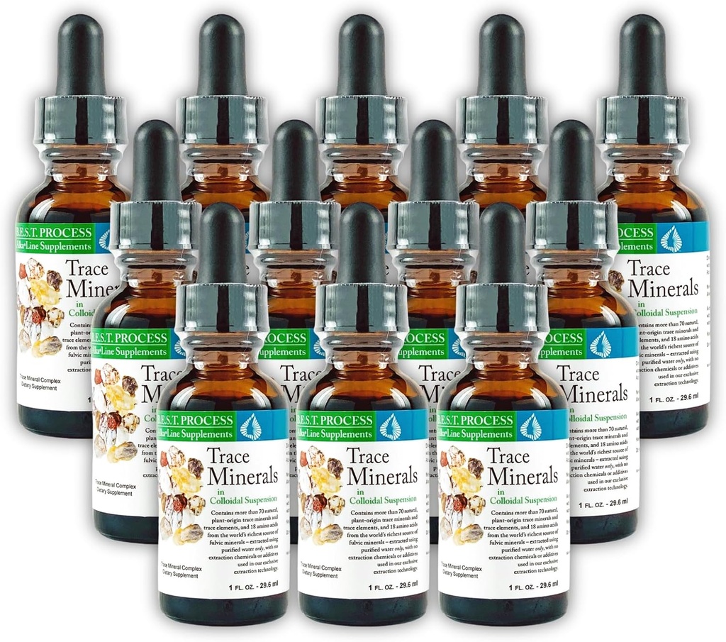 Morter Trace Mineraalid kolloidsuspensioonis (12 Pack) Morter HealthSystem Parim protsessi leeliseline - toitainete tihe jälje elemendid, Fulvic Minerals & Aminohapped