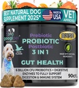 Googipet probiootikumid koertele Seedetrakti Tervis - Prebiootikumid ja probiootikumid närib koertele Gut Tervis + seedetrakti ensüümid - koerte probiootikumid pärmi sügelev nahk Kõrvad w / papaia, kõrvitsa ja kiudaine