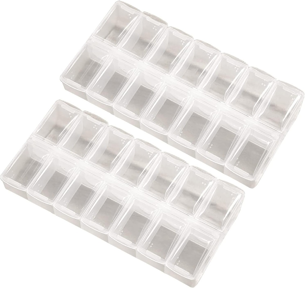 2 Pack OPP Selge Päevane Pill Box Korraldaja, Am Pm Pill Korraldaja 7 päeva, Nädala Pill Korraldaja 2 korda päevas Pillid, toidulisandid ja ravimid, Väike Pill Box 7 päeva, Ravimite Korraldaja