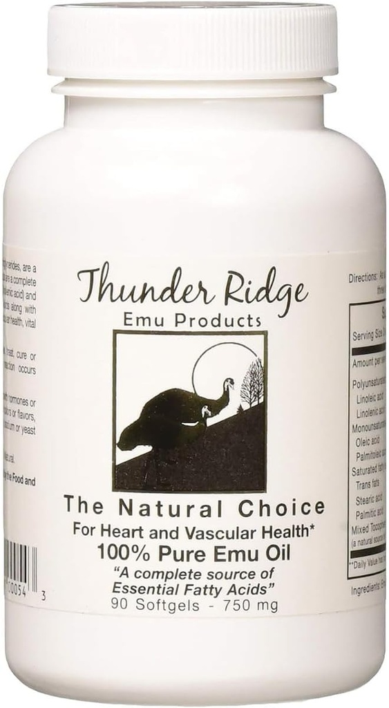 Thunder Ridge Emu Tooted 100% puhas õli Softgels, 90 Count