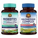 Vitalitowni probiootikum + magneesiumipakend (pakk 2) | Probiootikumid 120 miljardit (punkt 1) ja 6-in-1 magneesiumi kompleks (punkt 2) | Soolestik, luu, lihased, une tervis | Vegan | 30 kapslit & 120 kapslit