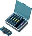 Iganädalane pillide korraldaja 4 korda päevas, suured osad Pill Box 4X 7 päeva, meditsiin Korraldaja Pill Case Pills / Vitamiinid / Kalaõlid / Ravimid / Toidulisandid (4x7 Blue)