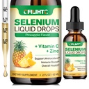 Selenium Vedel Tilgad, 200mcg Vedel Seleenilisand C-vitamiini ja tsingiga, immuunsüsteemi toetamine, antioksüdant ja südame tervis, kõrge imendumine, ananassimaitse, 2 Fl Oz