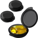 Väike Pill Box (3 Pack), Daily Mini Pill Korraldaja kaasaskantav Purse Tasku, Reisi Pill Case Meditsiin Konteiner Kõrvaplug Case (Blcak)