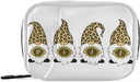 Leopard Gnomes Päevalille Pill Box 7 Day Pill Case Travel Pill Korraldaja kott koos Zipper Portable Weekly Case Compact Suurus Vitamiini täienduse hoidja