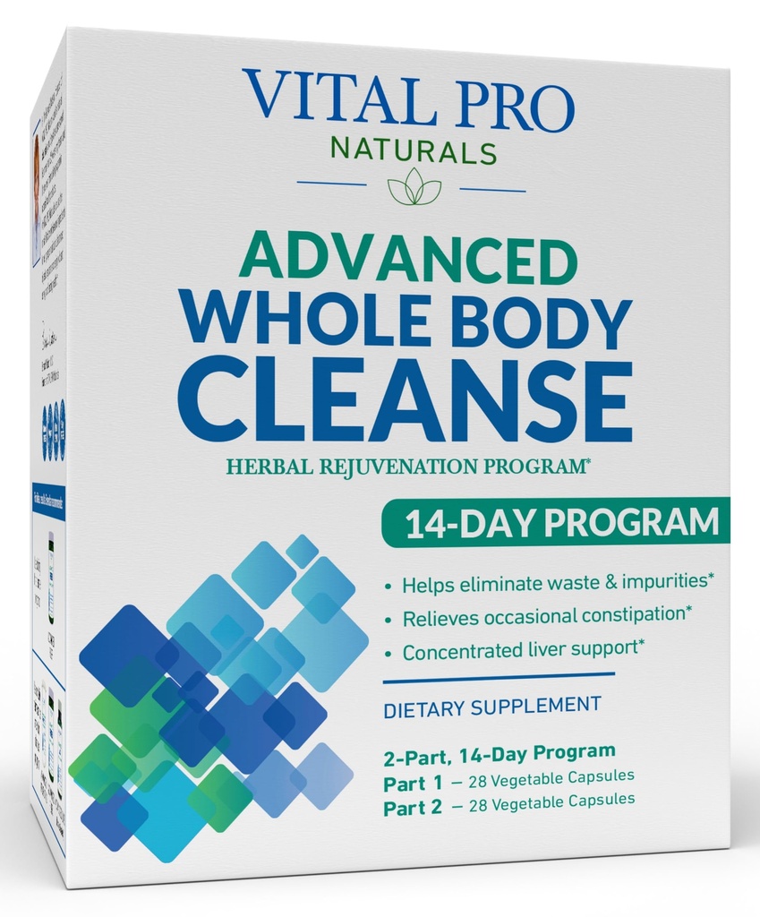Vital Pro Naturals - täiustatud kogu keha puhastamine piimaohaka, magneesiumi, Cape Aloe ja maitsetaimedega juhusliku kõhukinnisuse ja tervisliku kõrvaldamise jaoks, 2-osa 14 päevakomplekt, 56 kapslit