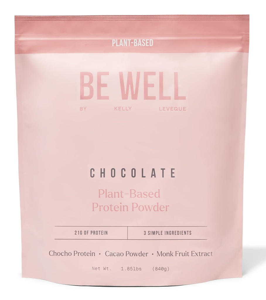 Kelly Chocolate Plant-Based Protein Powder, Vegan 21G Protein 9G Fiber 1 NetCarb (3 Koostisosad, 20 Servings) 9 Aminohapped 3 BCAAs No Soy, No Dairy, Stevia-Free No Sugar Lisatud 1.85lb 840g