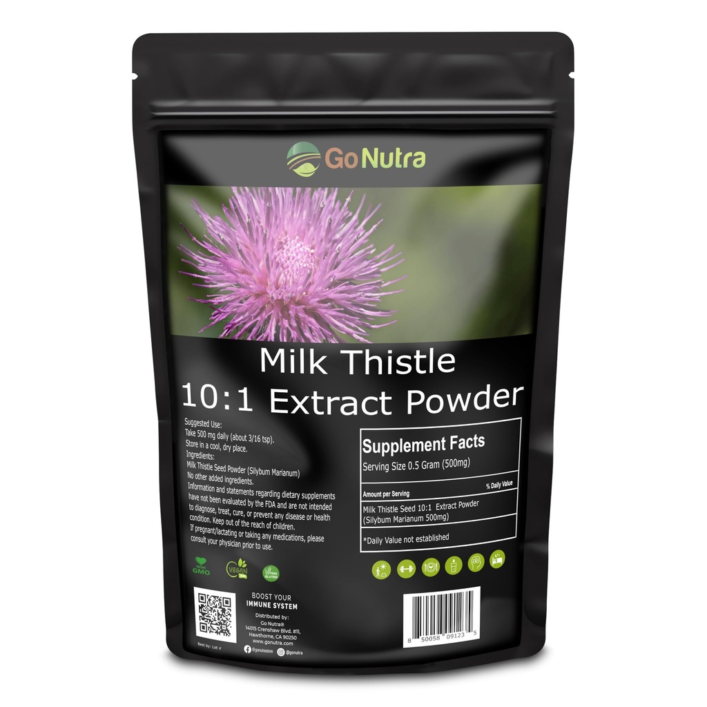 Piimaohakapulber 1 lb. | Piimaohaka ekstrakt 5: 1 Tugevus Silymariin | Silübum Marianum Taimne Täiendus Non- GMO