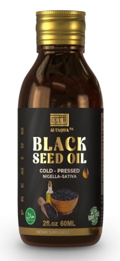 Mustseemneõli, puhas Neitsi-Musta Köömneseemneõli (Nigella Sativa) Kalonji, külmpressitud, rafineerimata, tümokinoon, vegansõbralik, GMO-vaba, vedel 60 ml