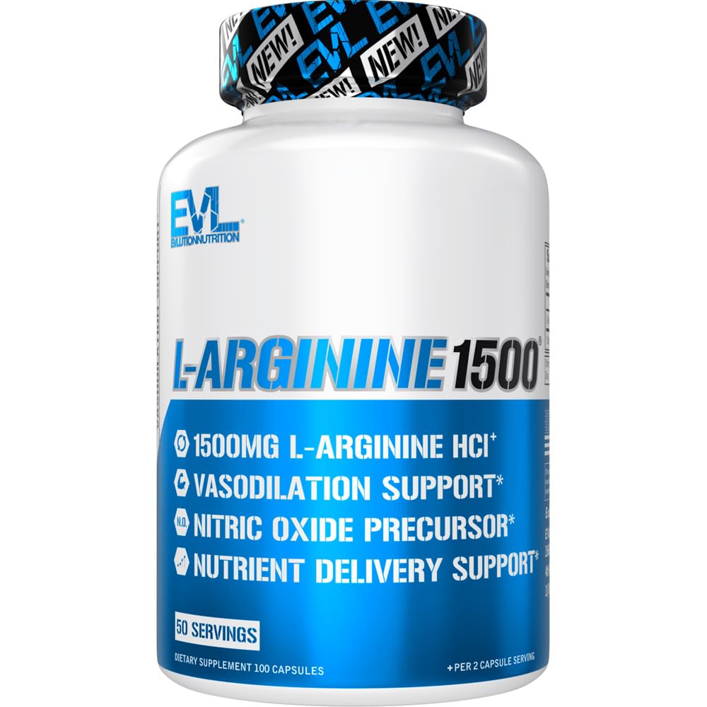 Evlution Toitumine Lämmastikoksiidi Booster L-arginiin Supplement - kõrge potentsi lämmastikoksiidi täiendada 1500mg L Arginiini HCL täiustatud pumbad Energia Lihaskasvu ja Vascularity NO Booster