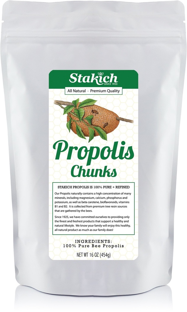 Stakich Bee Propolis Chunks - puhas, looduslik - 1 nael (16 Ounce)