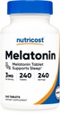 Nutrikost melatoniin 3mg, 240 tabletti - 3mg per Serving, mitte-GMO, gluteenivaba