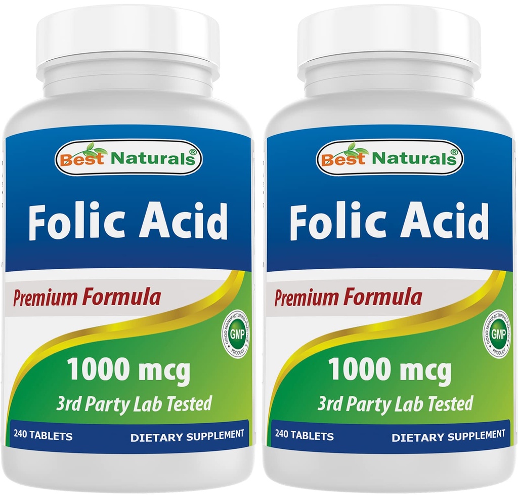 Parim looduslik foolhape 1000 mcg (vitamiin B9), 240 tabletti (1000 mcg (pakk 2))