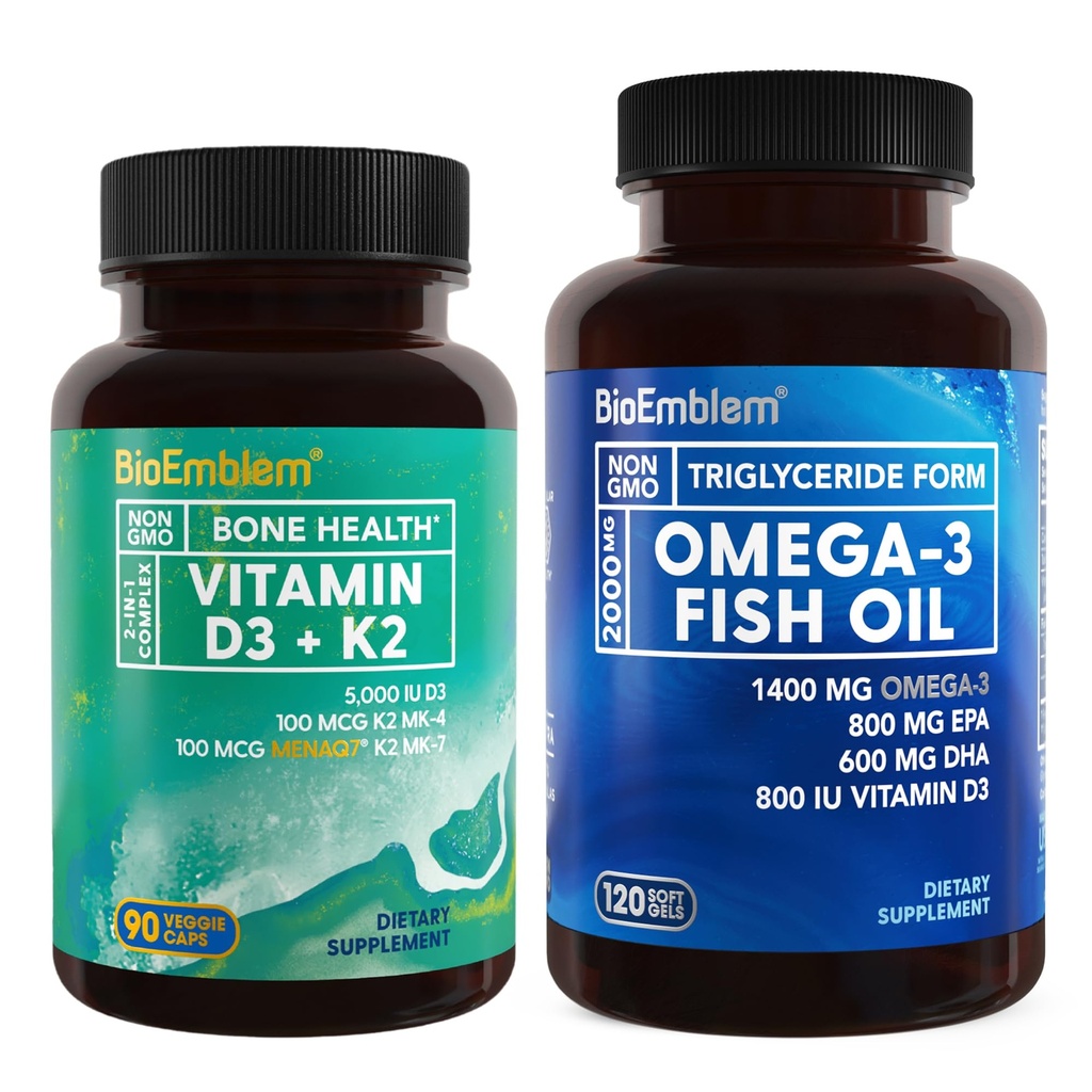 BioEmblem Vitamiin D3 K2 Omega-3 Kalaõli 2000mg