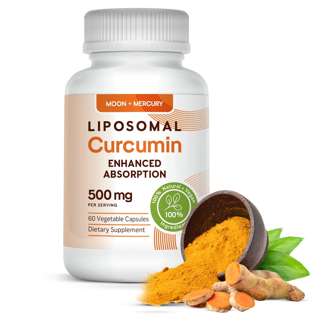 Liposomal Turmeric Curcumin 500mg - 60 Kurkumiini täiendused kapslid