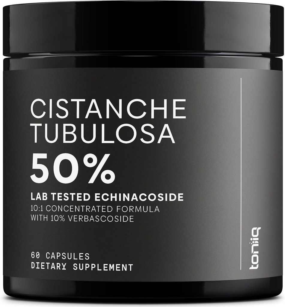 Cistanche Tubulosa Extract - Ultra High Potency 10: 1 ekstrakt 50% Echinacoside & 10% Verbascoside - väga kontsentreeritud - Kolmanda osapoole Lab Testitud - 60 kapslit