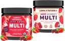 Llama Naturals Real Fruit Multivitamiinid Gummies | Laste ja naiste kogu toidu baasil vitamiinid | Lisamata roosuhkur | Orgaaniline, vegan, näritav | 90 ct & 120 ct | Maasikas