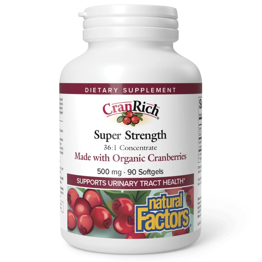 CranRich looduslike tegurite järgi, Super Strength Cranberry kontsentraat, kuseteede toetamise antioksüdantide lisand, mitte-GMO, 90 pehmet geeli (90 portsjonit)