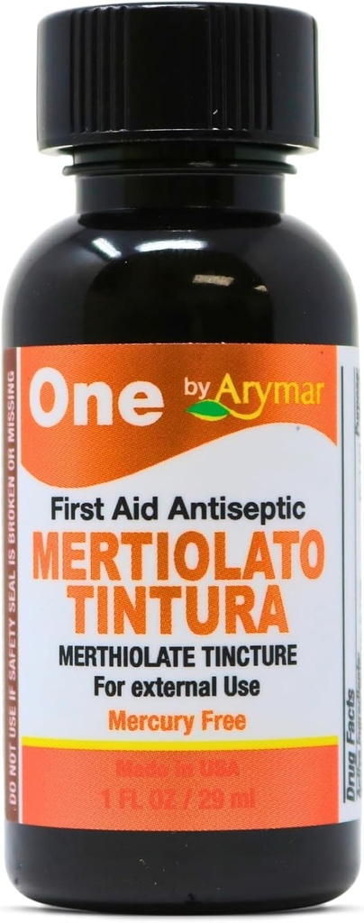 Arymar Mertiolato Tinktuur 1 fl oz. Antiseptiline lahendus väiksematele kärbetele, pragudele ja põletustele.