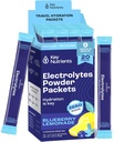 PÕHITOITAINED Multivitamiini elektrolüütide pulbripaketid - Maitsev mustika limonaadi 20 pakendi hüdratatsioonipaketid - Travel Hydration Powder - No Sugar, No Calories, Gluteenivaba - Made in USA