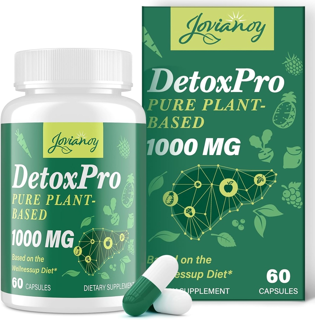 2000 MG Taimepõhine Detox Cleanse – looduslik toksiini maks, soolestik ja koolon – Antioksüdant ja seedetrakti tugi – Zeolite Detox – Fast-Acting Detox Complex for Women & Men – 60 kapslit