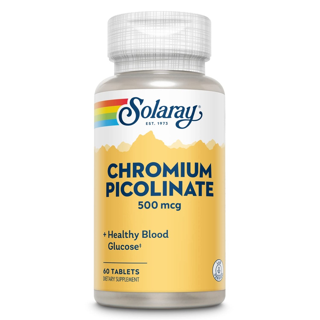 Solaray Chromium Picolinate tabletid, 500 mcg | 60 Count