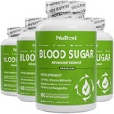 NuBest Blood Sugar - Premium valem mõru melon, ashwagandha, kaneel, kroom, magneesium, vitamiinid, alfa-lipohape, Cayenne Pepper - toetada tervislikku veresuhkrut - Pack 4