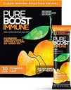 Pureboost Immune Clean Energy Booster, värskendav energiajoogi segu ja immuunsuse lisand leedrimarjaga, 1200 mg C-vitamiini, A + D-vitamiine ja tsink (mandariini Twist, 30 krahv)