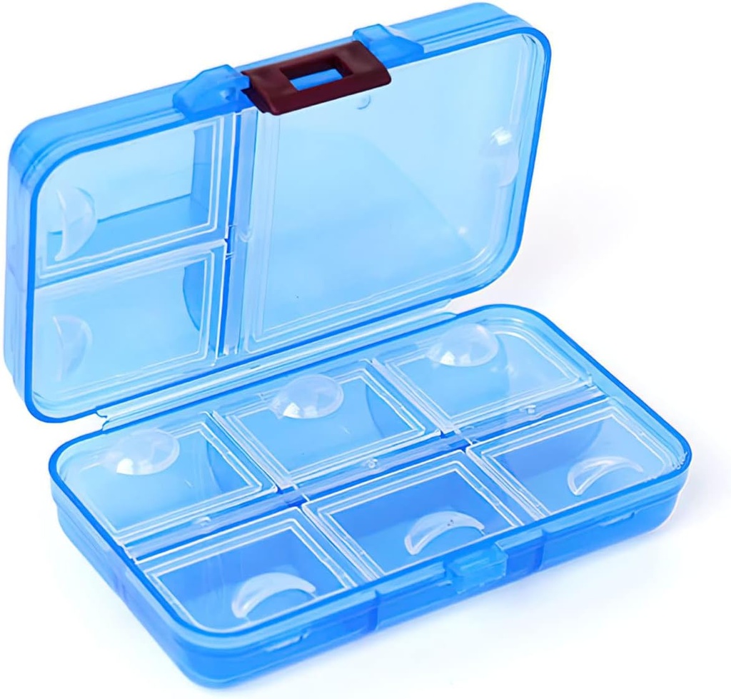 Pill Organizer, Portable Pill Dispenser, 9 kambrit Niiskus-Põhjus Pill Box Purse Vitamiinid, Meditsiin, Kalaõli, Reisi Pill Organizer (sinine)