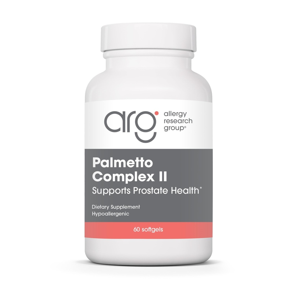 Allergia uurimisrühm Palmetto Complex II - eesnäärme tugi, Saw Palmetto meestele ja naistele koos lükopeeni, kõrvitsaseemneõli, tsink - 60 krahv