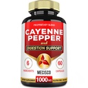 6in1 Cayenne piparkapslid ingveri juure, peedi juure ja musta pipariga ja rohkem - 60 kapslit - Cayenne toidulisand toetab seedesüsteemi, immuunsust