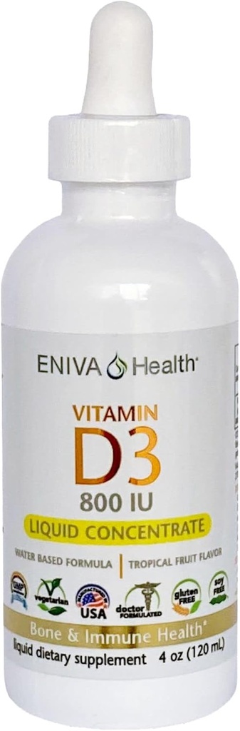 Eniva Health Vedel D-vitamiin (D3) | Dr. Formuleeritud kiireks imendumiseks (120 ml)