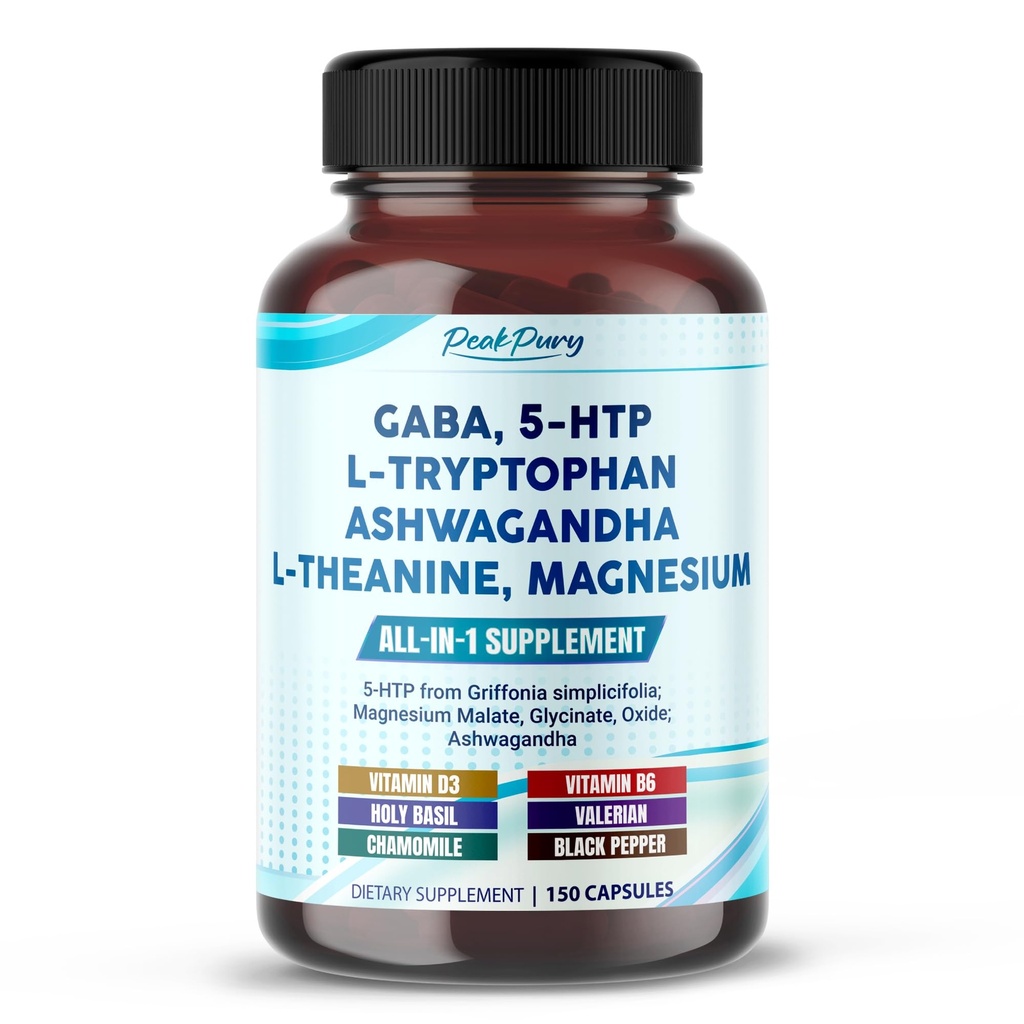 GABA, 5-HTP L-trüptofaan Ashwagandha Chamomile L-Theanine Magneesium - valmistatud USA-s