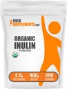 BulkSupplements.com Orgaaniline Inuliinipulber - Inuliinilisand, Lahustuv Kiudpulber - Vegan & Gluteenivaba - 2,5 g Serving, 500 g (1,1 naela) (pakk 1)