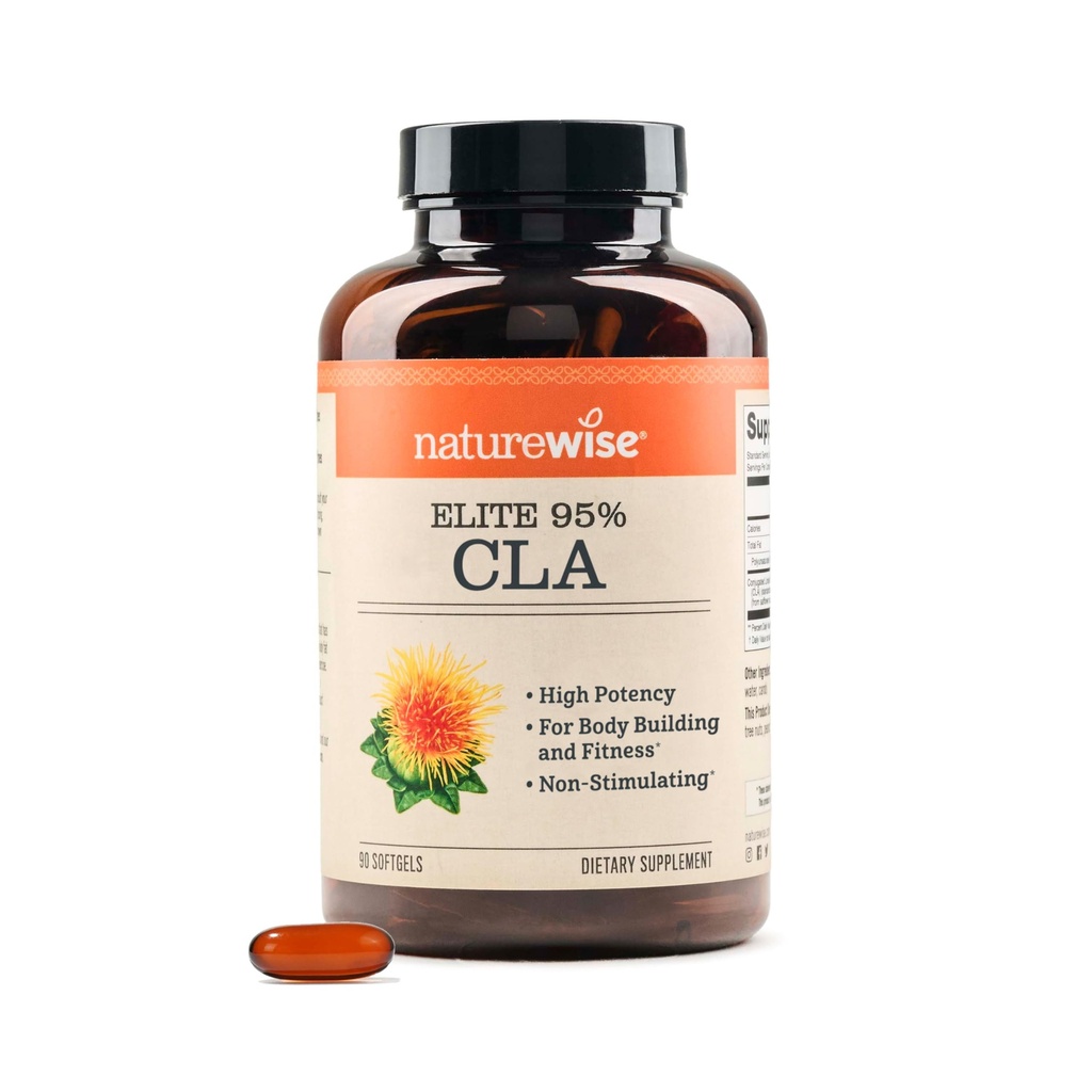NatureWise CLA 1300 - 95% aktiivne konjugeeritud linoolhape naistele ja meestele, mitte stimuleeriv, toetab kehakaalu ja sobivuse eesmärke - mitte-GMO, gluteenivaba - 90 softgels[1-kuu pakkumine]