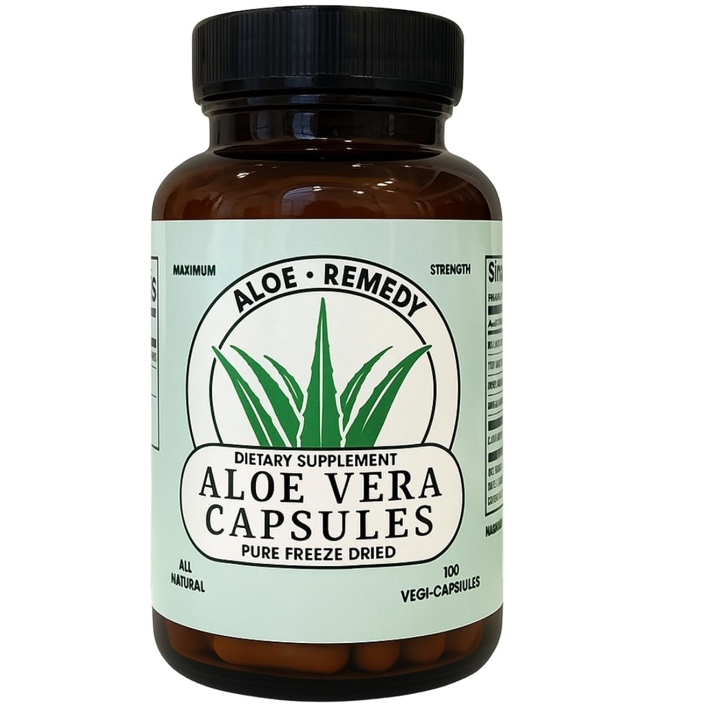 Aloe Vera kapslid 180 Count Külmutatud Kuivatatud Geel ja Lehtpulber IC BPS Toetus Seedetrakti Ja Põie Tervis Valmistatud USA Looduslik täiendus