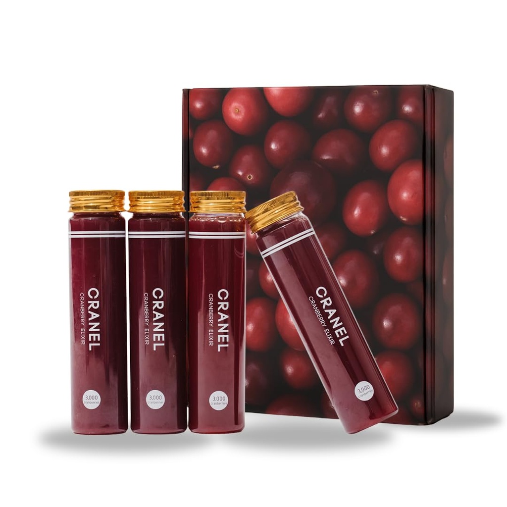 CRANEL UTI Support Cranberry Elixir, 4X pudelid (igakuine pakkumine) kliiniliselt tõestatud ja antibiootikumivabad, pakendatud 3000 Real Cranberries (Tart Maste) Vegan & Non-GMO, null-lisatud suhkur