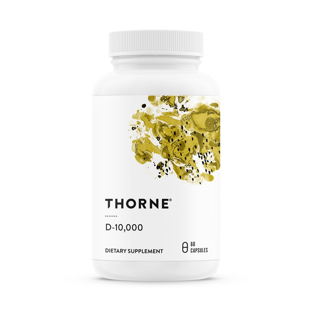 THORNE - D3-vitamiini lisand - toetab tervislikke luid, hambaid, lihaseid, südame-veresoonkonna ja immuunfunktsiooni * - gluteeni, piima ja sojavaba - 10 000 IU - 60 serveerimist