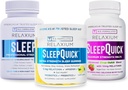 Relaxium Sleep | 60 kapsel + Sleep Quick sulab + kummikud (perekond Pack Sleep Bundle)