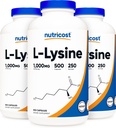 Nutricost L-Lysine 500mg (1000mg Serving), 500 kapslit (3 pudelit)