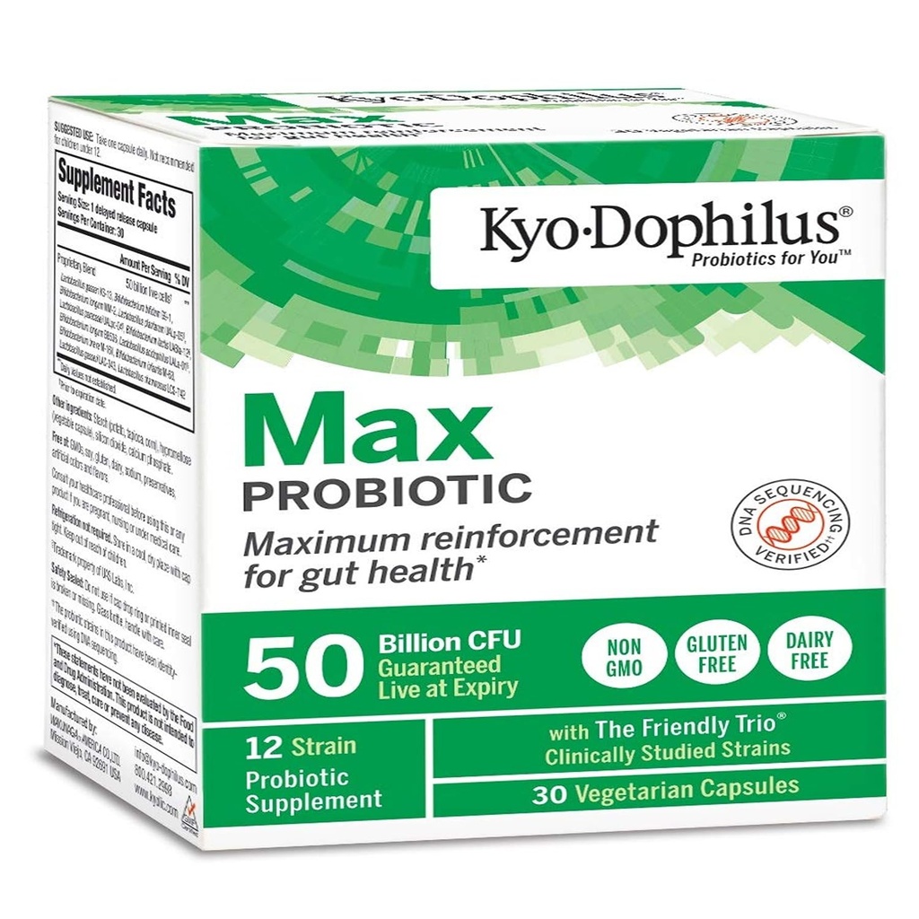 Kyo-Dophilus Max probiootikumid, 30 taimetoitlast kapslit