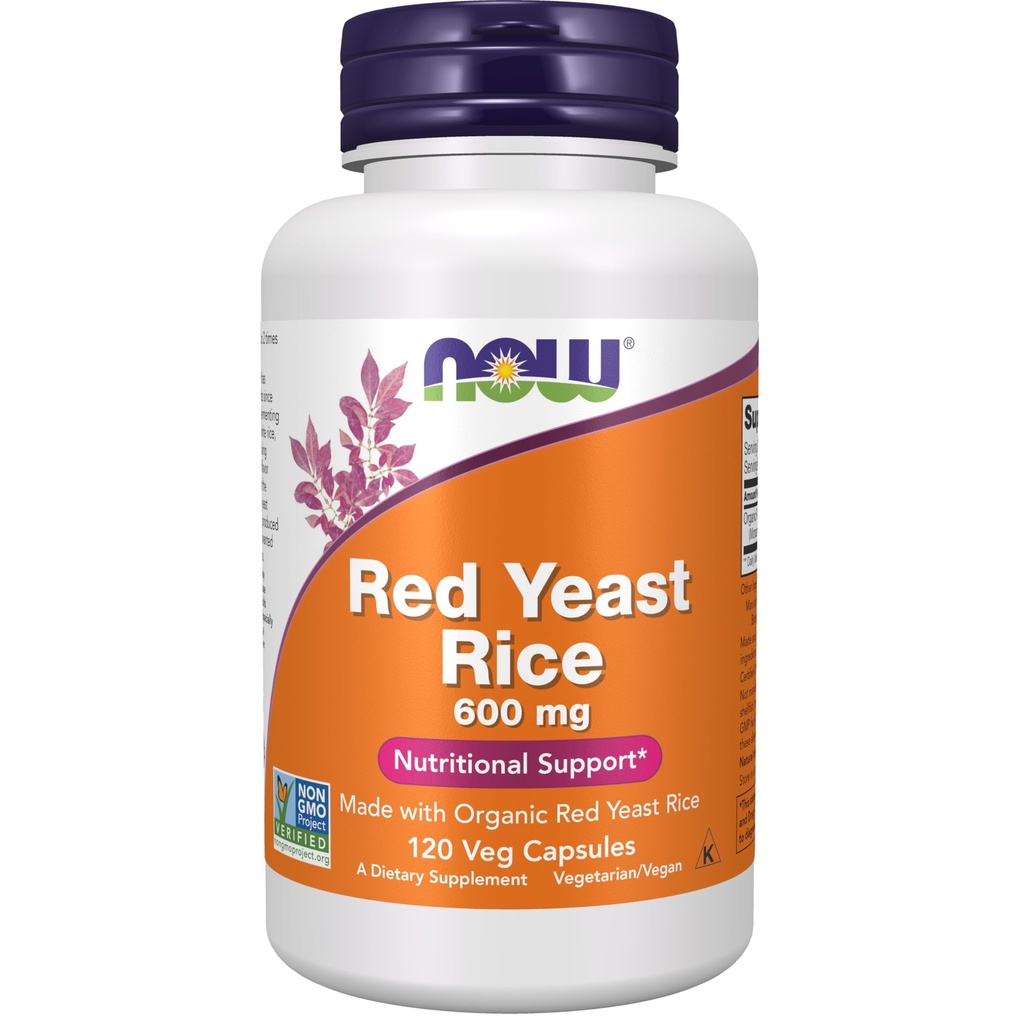 NOW Toidulisandid, punane pärmi riis 600 mg, valmistatud orgaanilise punase pärmi riisiga, 120 Veg kapslit