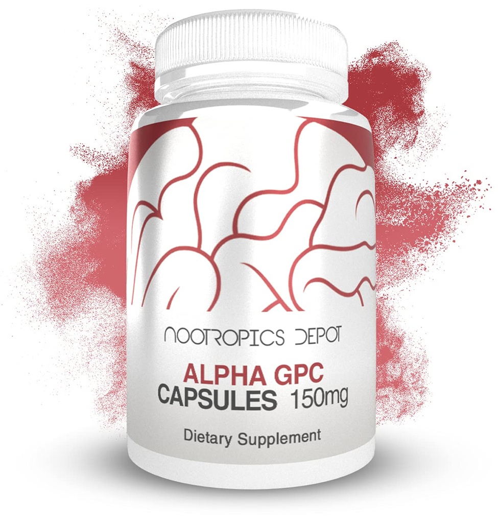 Nootropics Depot Alpha GPC kapslid | 150mg | 60 Count | Koliinilisandi | Aju tervise täiendus | toetab tervislikku ajufunktsiooni | Suurendab tunnetust, mälu + fookust