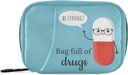 Naanle Cute Cartoon Pill Box 7 päeva Case Bag reisikorraldaja Zipper Portable Weekly Compact Suurus Vitamiinilisandi hoidja Cartoon Blue Red 4,6 x 3,14 x 1,88 Inch