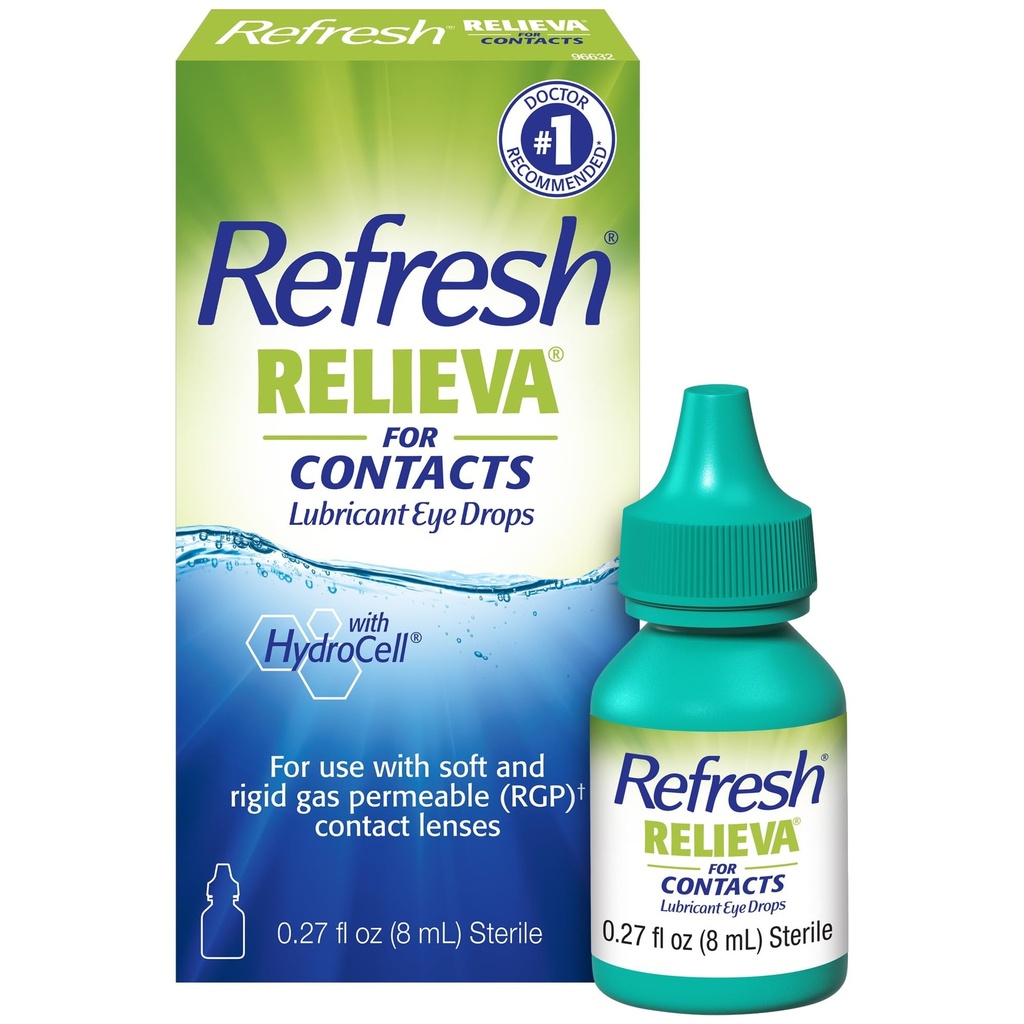 Värskenda Relieva kontaktide määrdeaine silmatilgad kuivadele silmadele, 0,27 Fl Oz Sterile